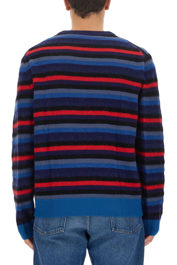 PAUL SMITH PS by Paul Smith Jersey With Stripe Pattern Sweater - Blue