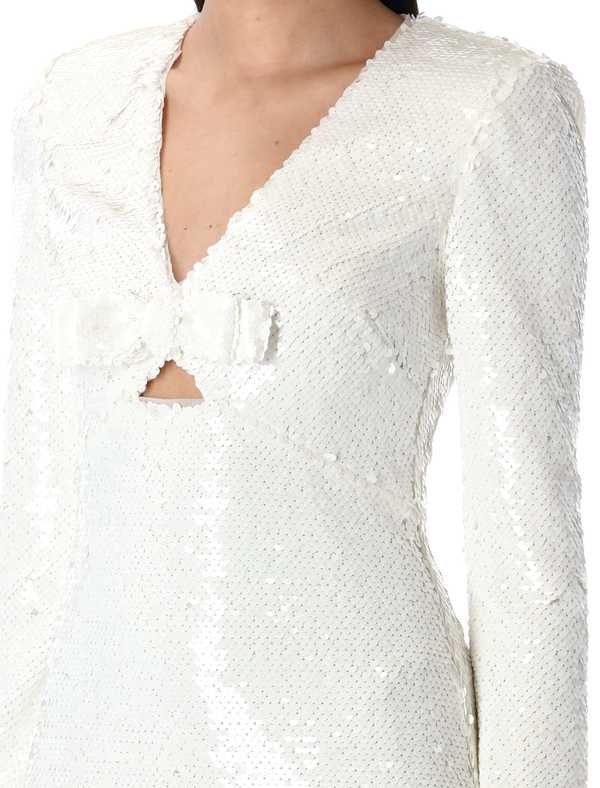 Self-Portrait Sequin Mini Dress - White