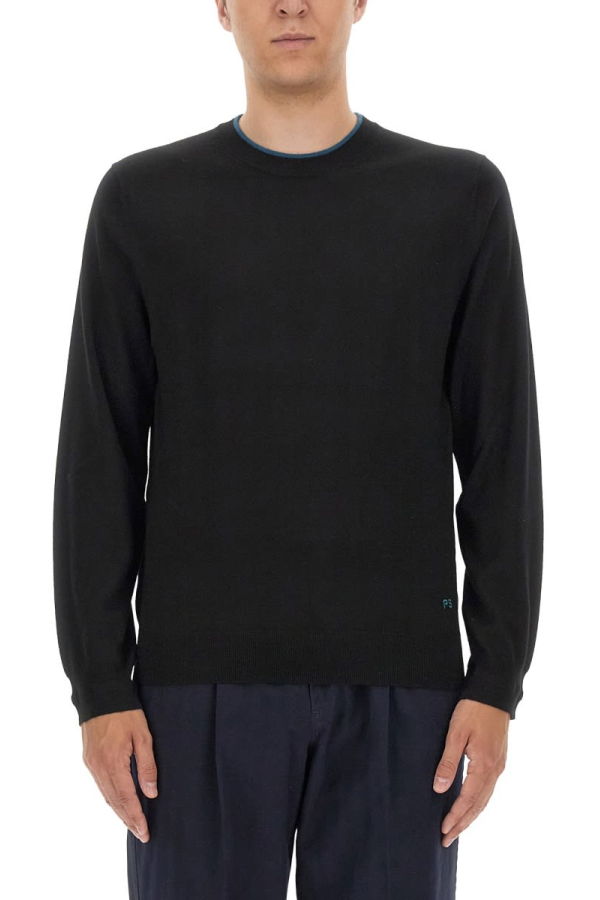 PAUL SMITH PS by Paul Smith Jersey With Logo Jersey - Black