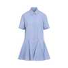 Marni Light Blue Cotton Mini Dress - Blue China - Thumbnail 2