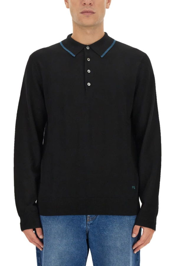 PAUL SMITH PS by Paul Smith Polo With Logo - Black