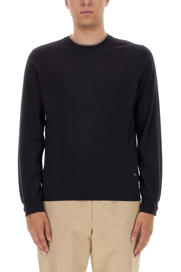 PAUL SMITH PS by Paul Smith Jersey With Logo Jersey - Blue