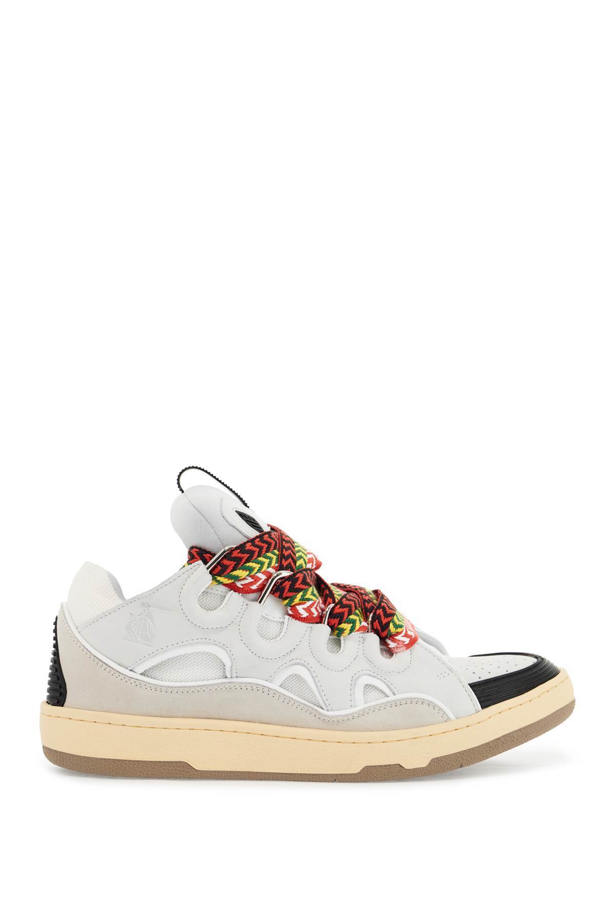 Lanvin Curb White Leather Blend Sneakers - WHITE (Pink) - Image 1 of 5