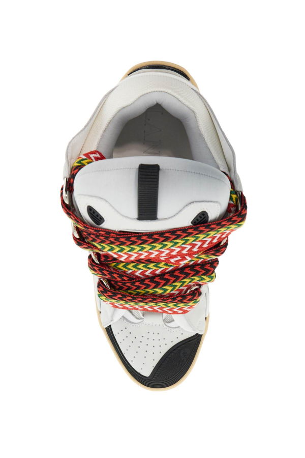 Lanvin Curb White Leather Blend Sneakers - WHITE (Pink)