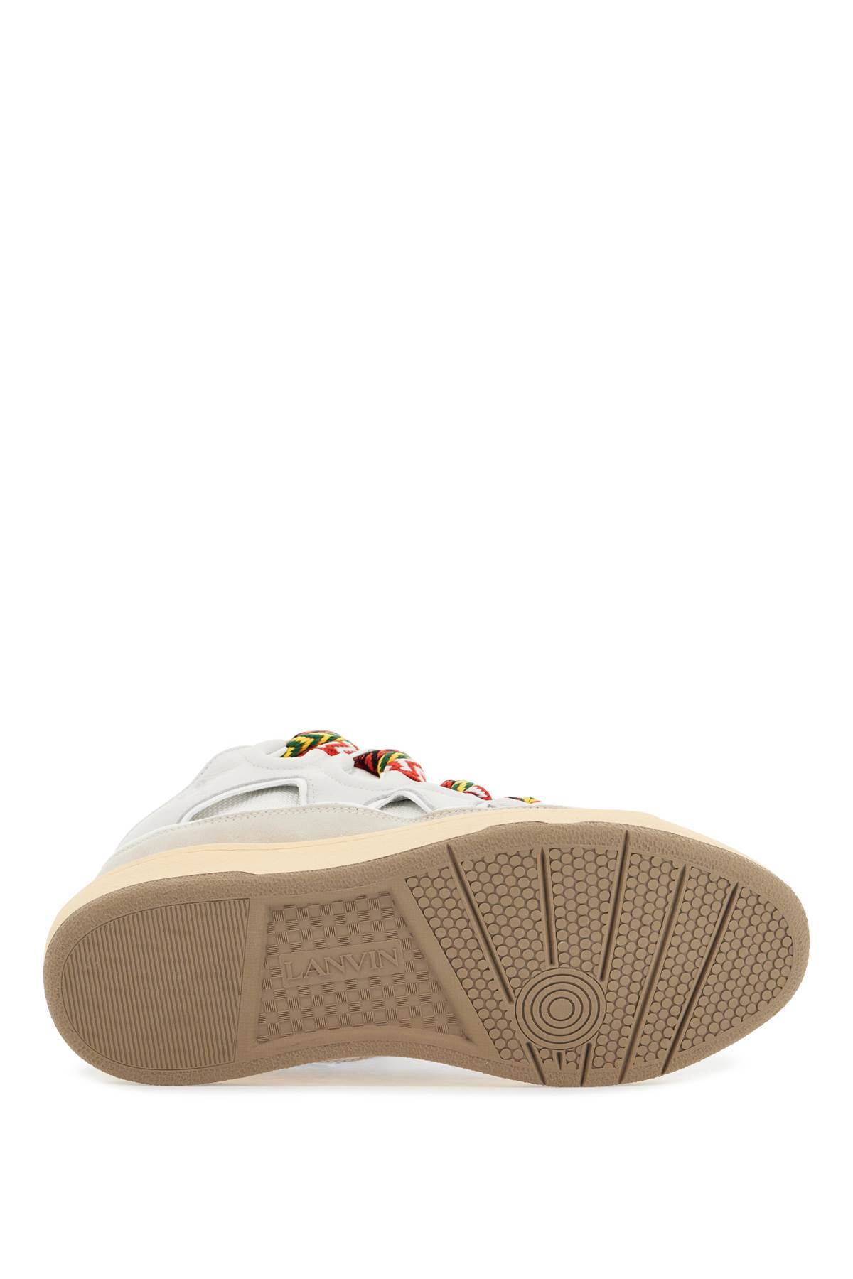 Lanvin Curb White Leather Blend Sneakers - WHITE (Pink) - Image 5 of 5
