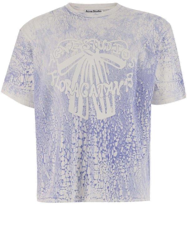 Acne Studios Plaster Print T-shirt - Blu Sbiadito