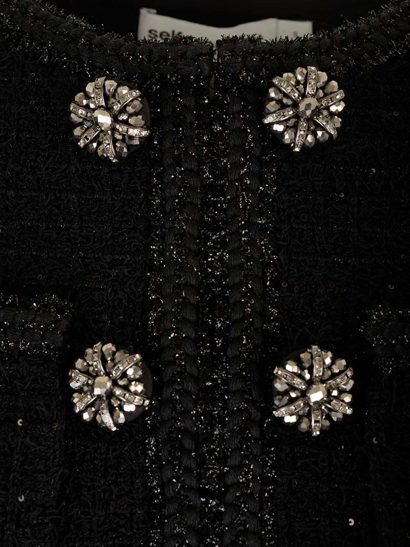 Self-Portrait Black Tweed Mini Dress