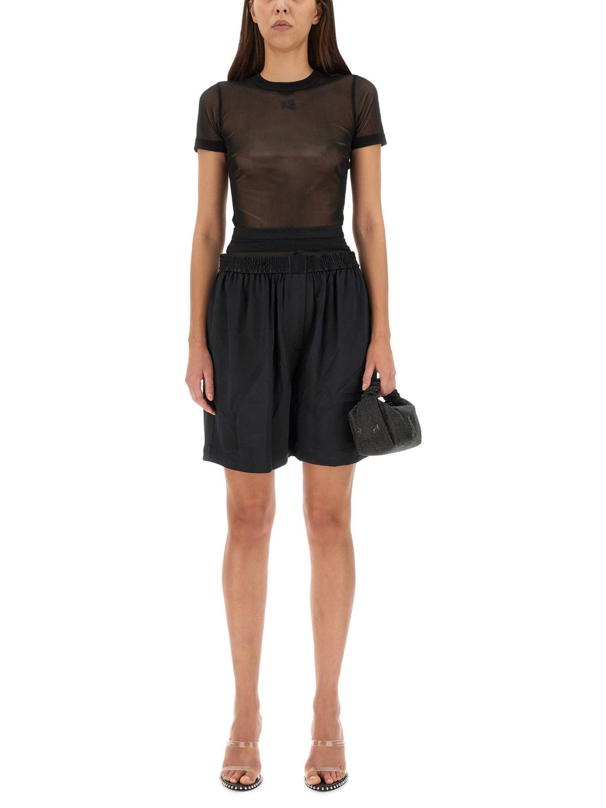 ALEXANDER WANG Layered Boxer Shorts - Black - Image 3 of 4