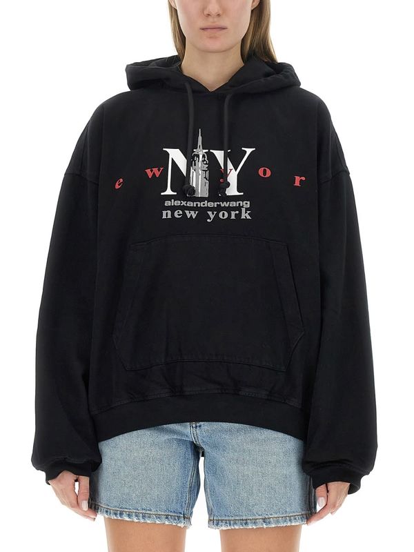 ALEXANDER WANG Sweatshirt With Logo Sweatshirt - Black