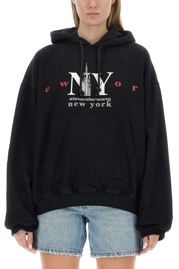 ALEXANDER WANG Sweatshirt With Logo Sweatshirt - Black