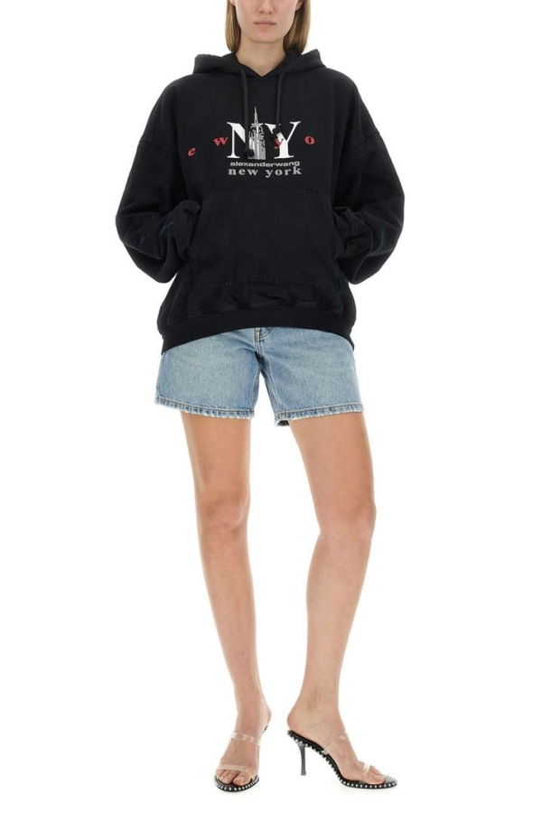 ALEXANDER WANG Sweatshirt With Logo Sweatshirt - Black