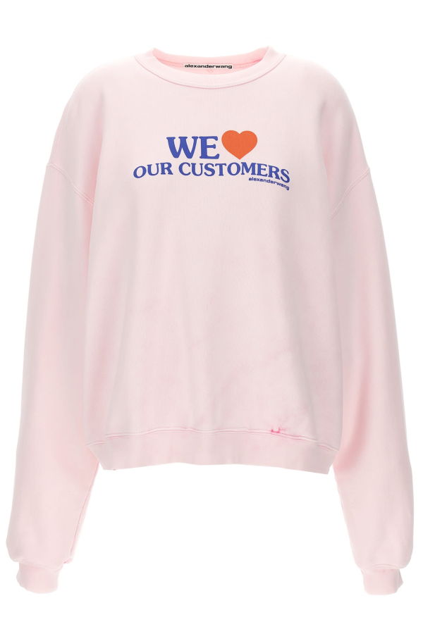 ALEXANDER WANG We Love Our Customers Sweatshirt - LTPINKBLEACHOUT