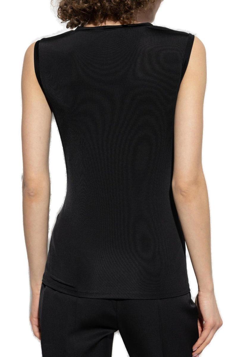 Alexander McQueen Crewneck Sleeveless Top - Black