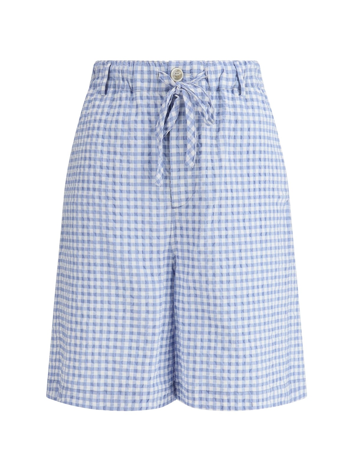 Marni Knee-Length Vichy Shorts - Light Blue - Image 1 of 3