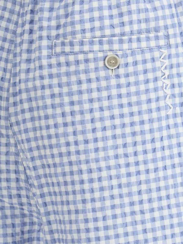 Marni Knee-Length Vichy Shorts - Light Blue