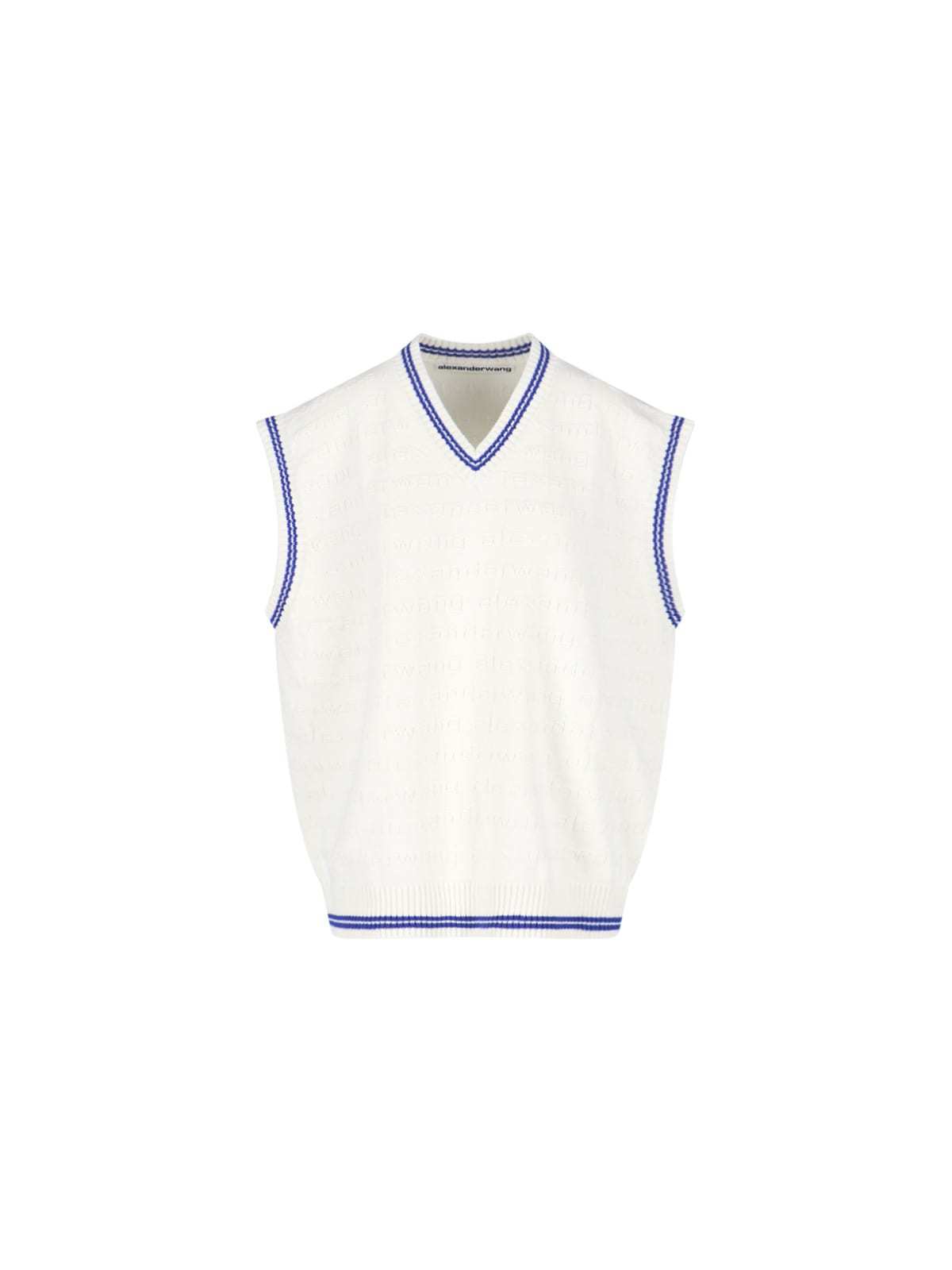 ALEXANDER WANG Jacquard Logo Vest - White - Image 1 of 5