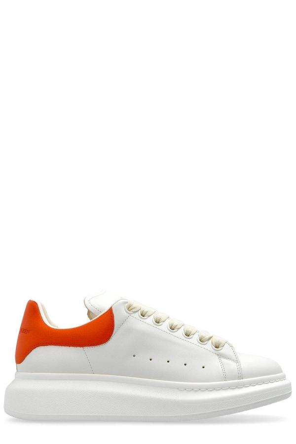 Alexander McQueen Leather Sneakers - Off White/Orange