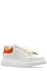 Alexander McQueen Leather Sneakers - Off White/Orange - Thumbnail 2