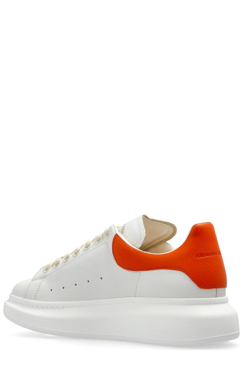 Alexander McQueen Leather Sneakers - Off White/Orange