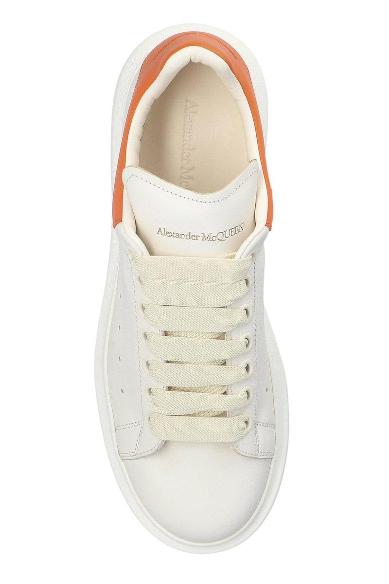 Alexander McQueen Leather Sneakers - Off White/Orange