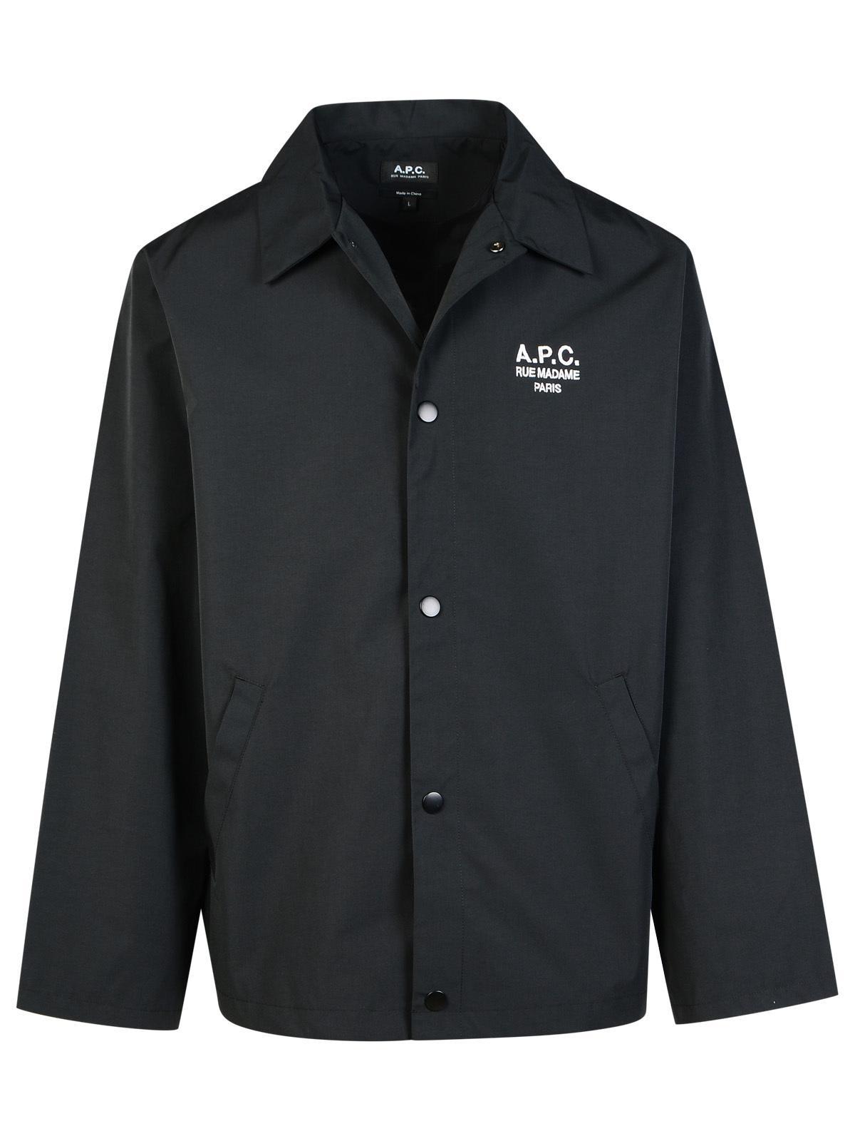 A.P.C. Regis Cotton Blend Overshirt - Black - Image 1 of 3