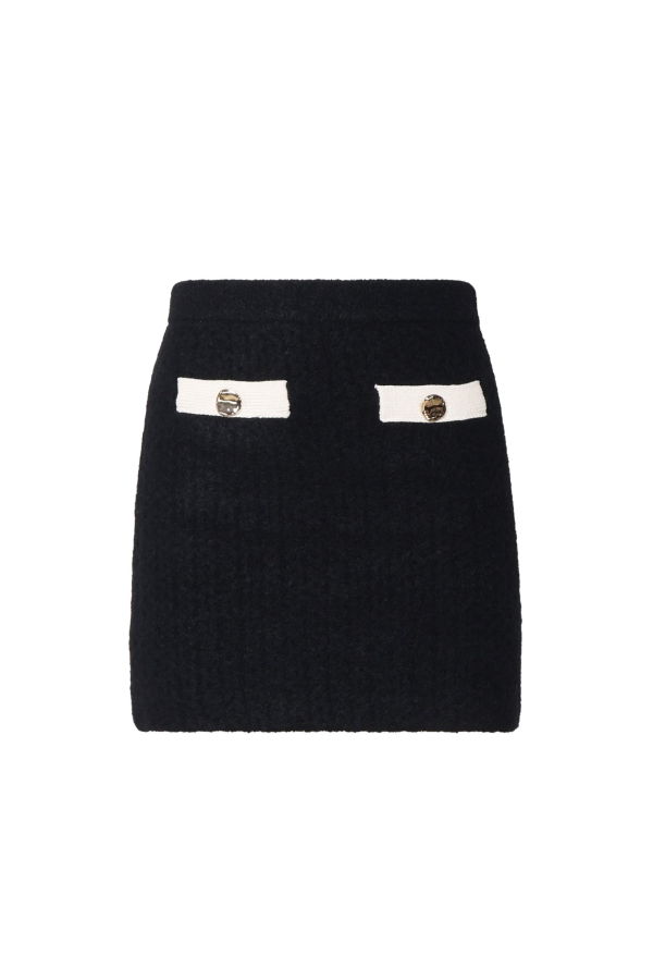 Self-Portrait Knitted Mini Skirt - Black