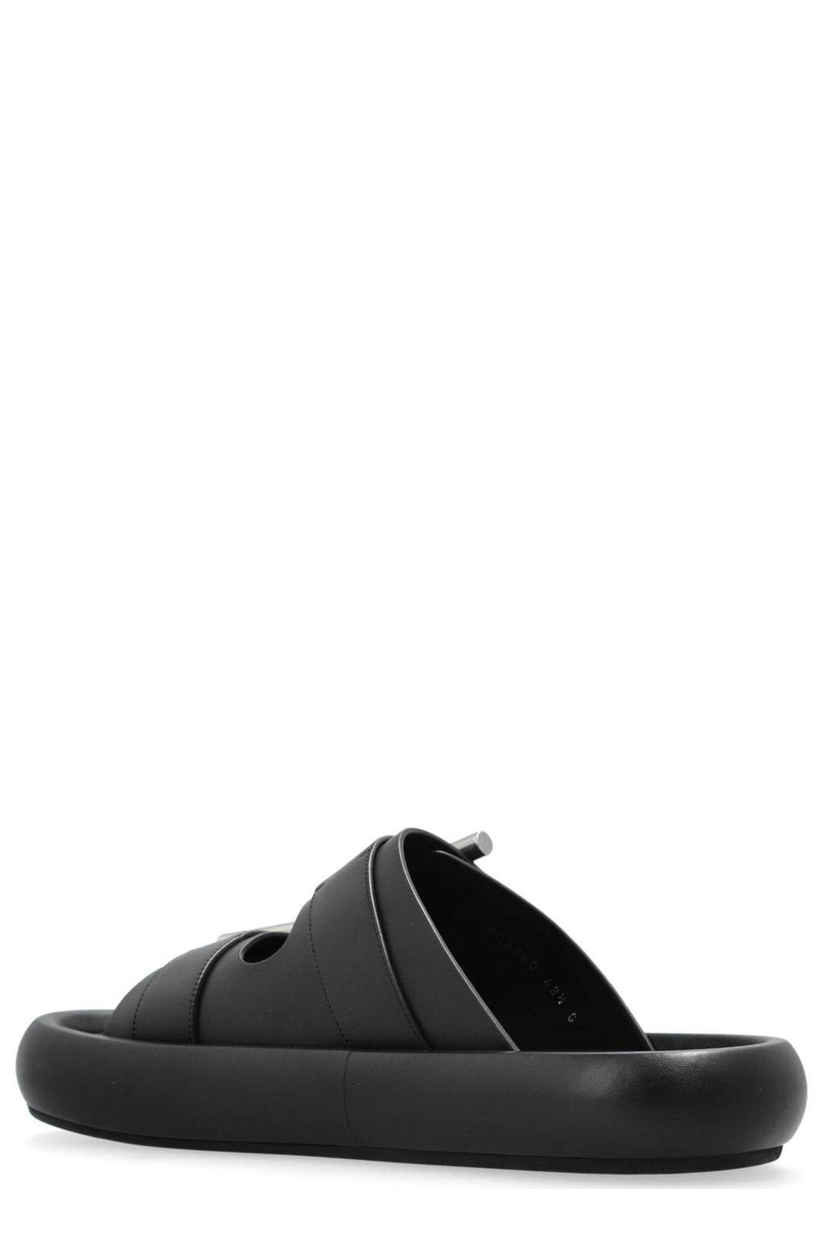 Alexander McQueen Leather Sandals - Black/silver - Image 3 of 4