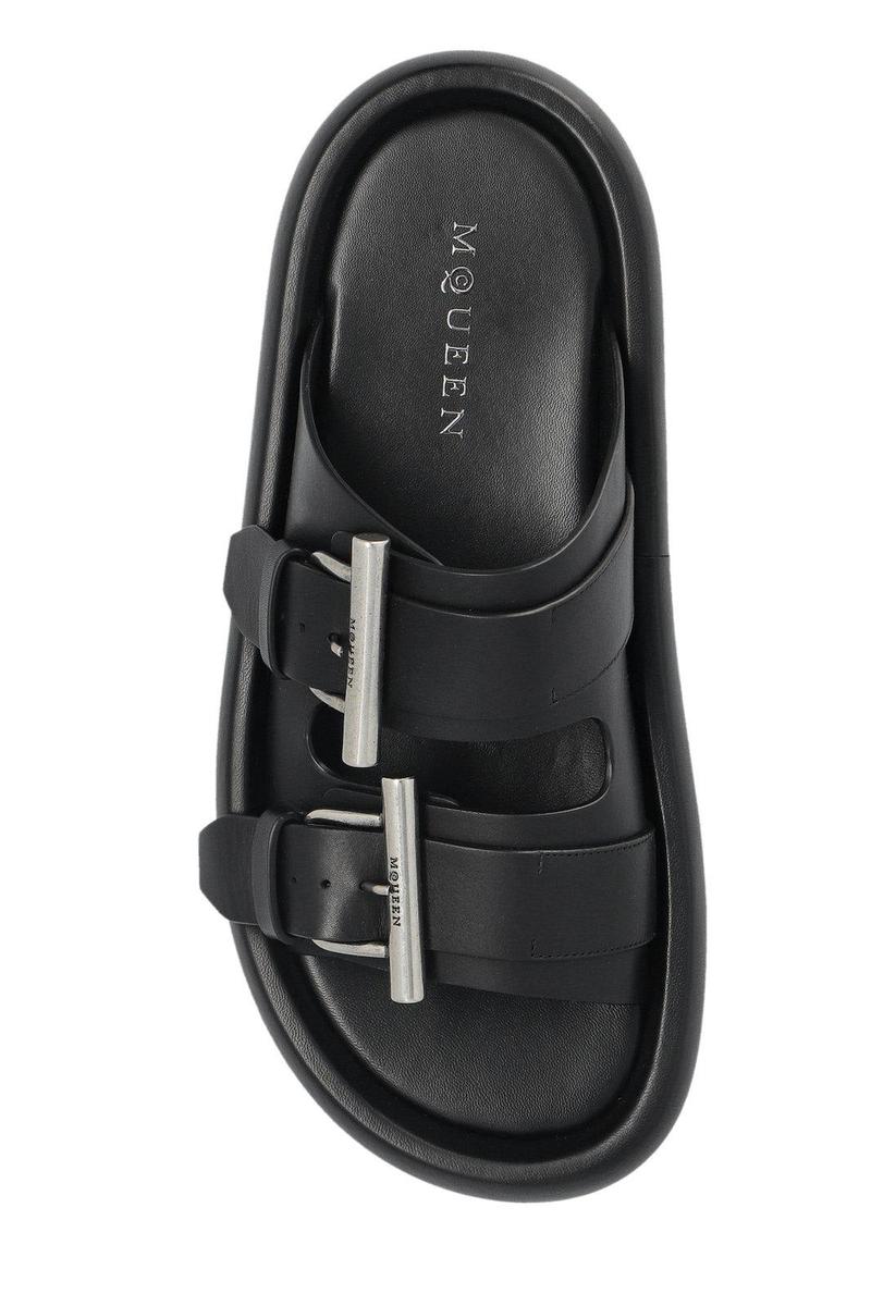 Alexander McQueen Leather Sandals - Black/silver