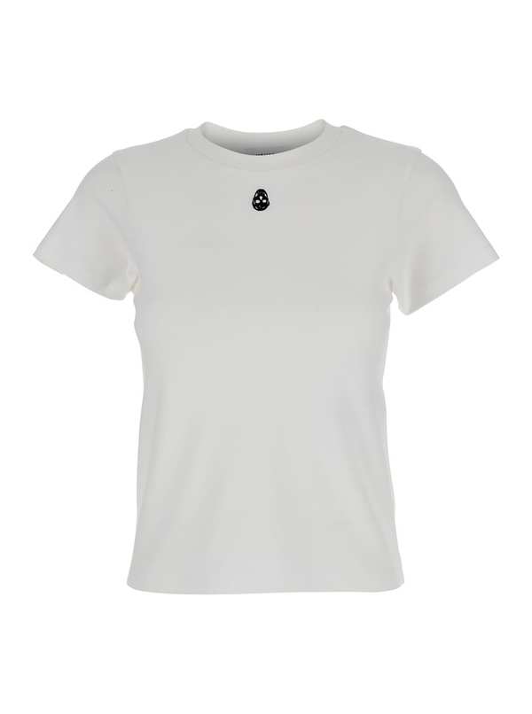 Alexander McQueen Crewneck T-shirt With Skull Embroidery On The Front - White