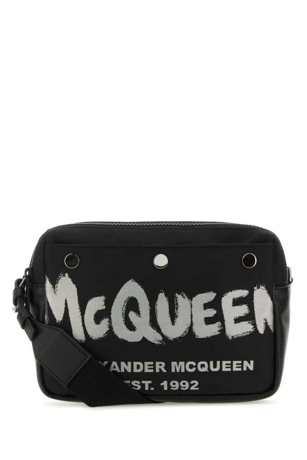 Alexander McQueen McQueen Graffiti Crossbody Bag - Black/Off White