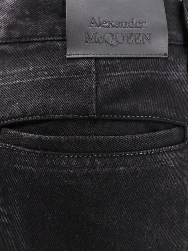 Alexander McQueen With Straight Leg In Denim Jeans - Black