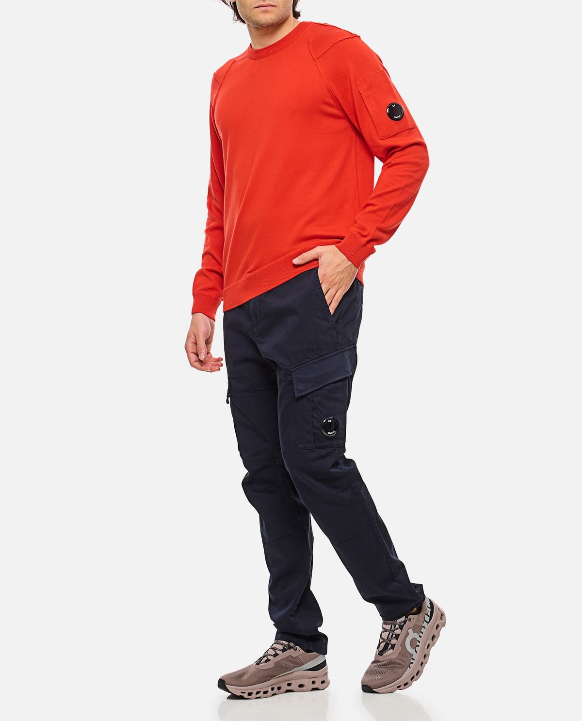 C.P. Company Sateen Stretch Cargo Lens Pants - Total Eclipse - Image 2 of 4