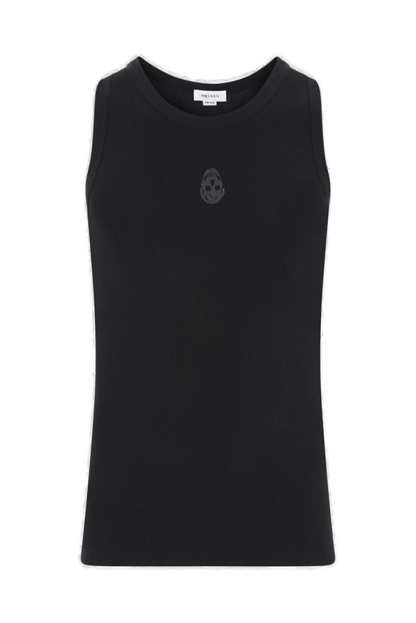 Alexander McQueen Skull Ribbed Tank Top - Black