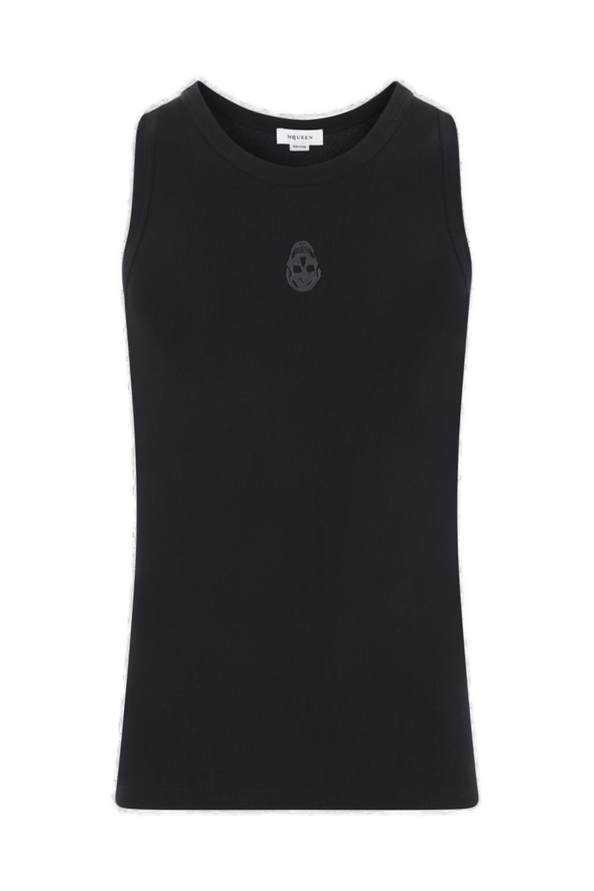 Alexander McQueen Skull Ribbed Tank Top - Black - Image 1 of 4