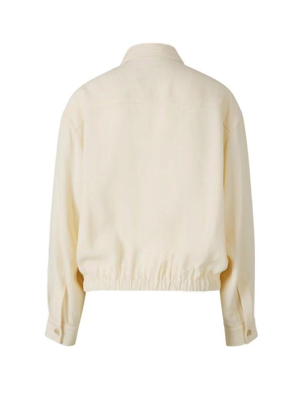 Fabiana Filippi Bead-detailed Elasticated Hem Jacket - Cream