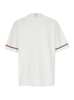 Thom Browne Crewneck T-shirt with RWB Detail on Neck and Sleeve - White - Thumbnail 2