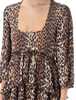 Ganni Pleated Georgette Leopard Midi Dress - Brown - Thumbnail 3
