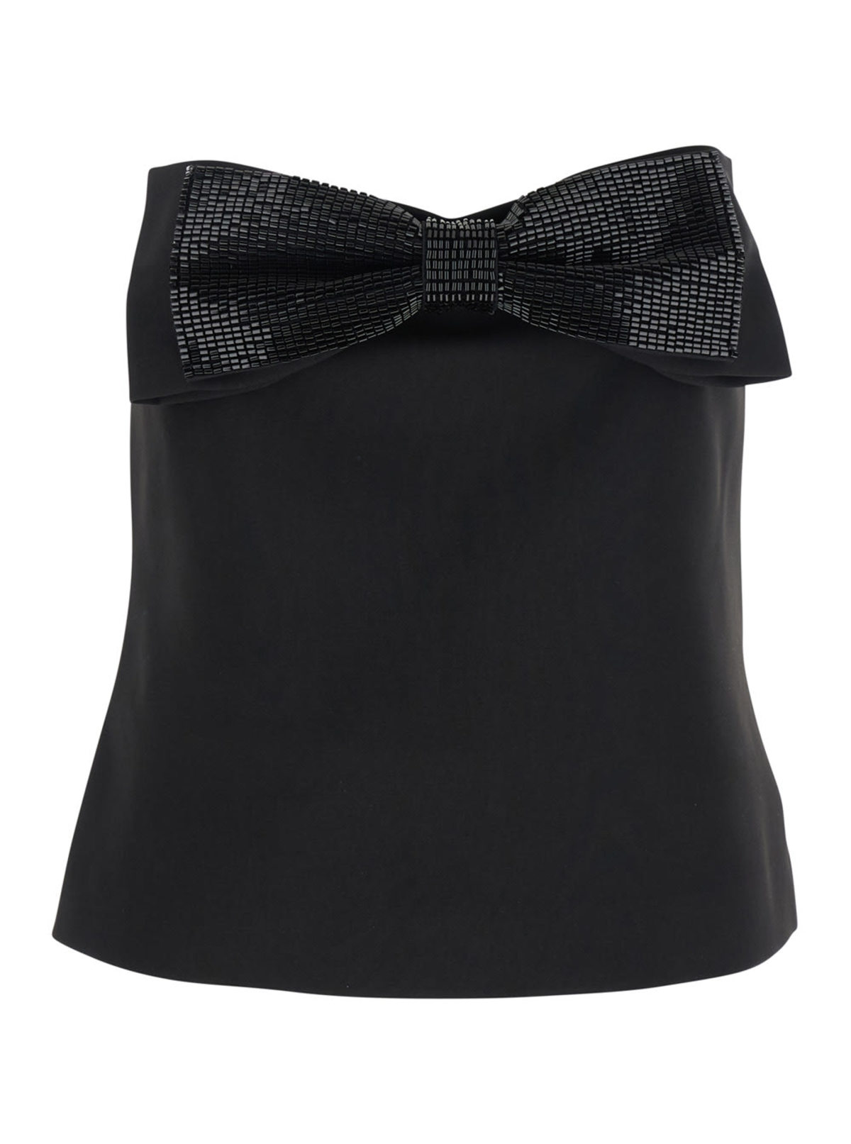 Self-Portrait Bow Bandeau Top - Black - Image 1 of 3
