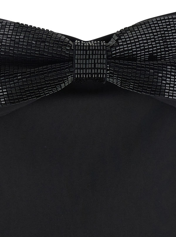 Self-Portrait Bow Bandeau Top - Black