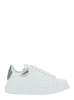 Alexander McQueen White Leather Sneakers With Silver Leather Heel Sneakers - White/Silver - Thumbnail 1