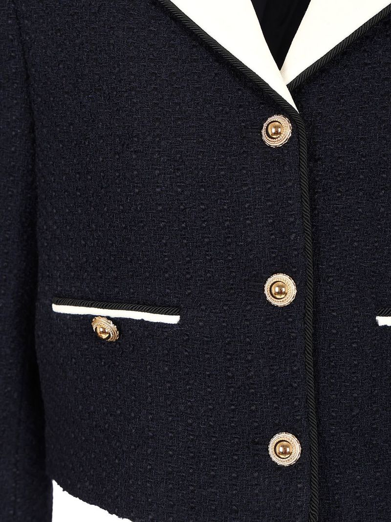 Self-Portrait Boucl Jacket - Blue