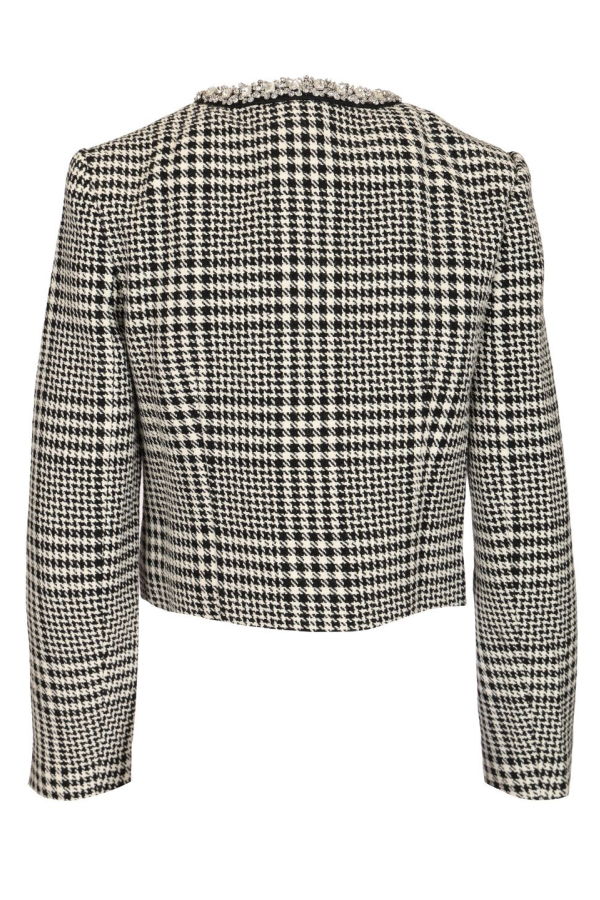 Self-Portrait Wool Houndstooth Tailored Jacket - Multicolor