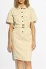 Woolrich Button Detailed Belted Dress - Light Oak - Thumbnail 2