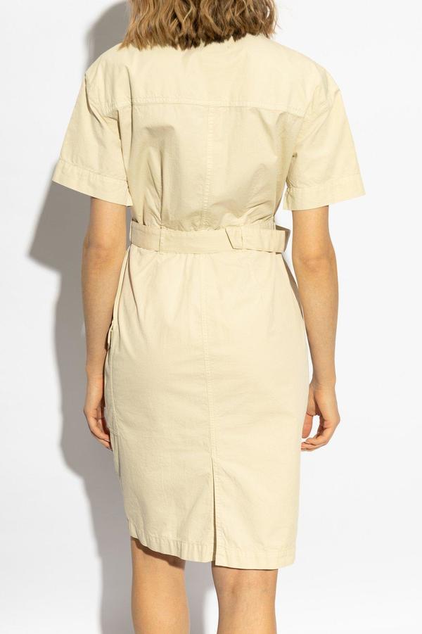Woolrich Button Detailed Belted Dress - Light Oak