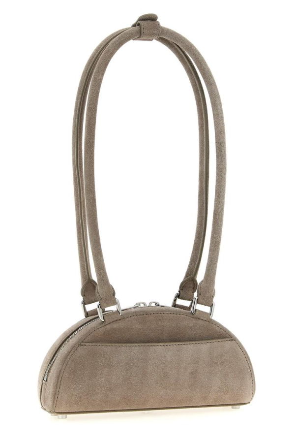 Self-Portrait Suede Mini With Charm Shoulder Bag - Gray
