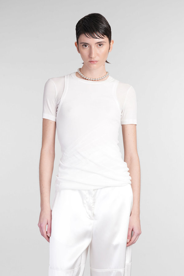 Jil Sander Crew Neck Long Sleeve Top - White