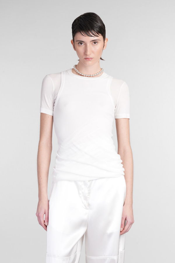 Jil Sander Crew Neck Long Sleeve Top - White