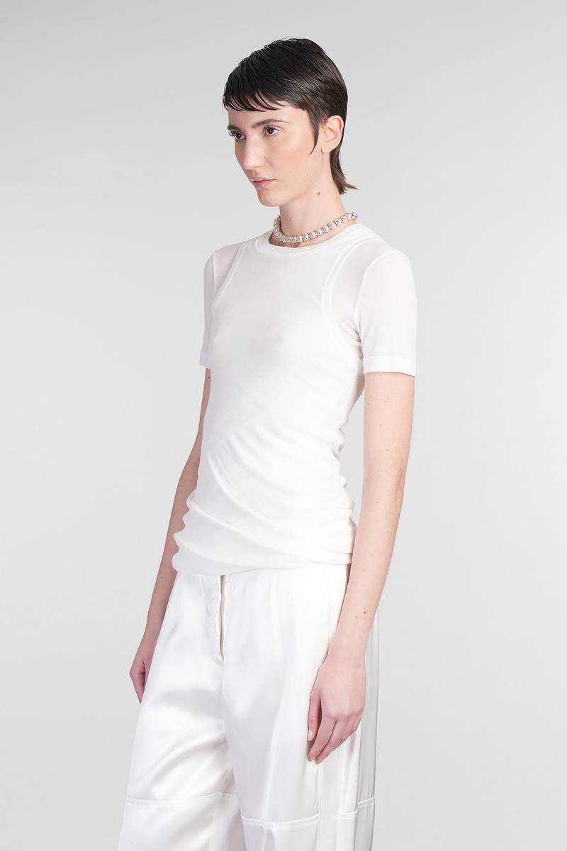 Jil Sander Crew Neck Long Sleeve Top - White
