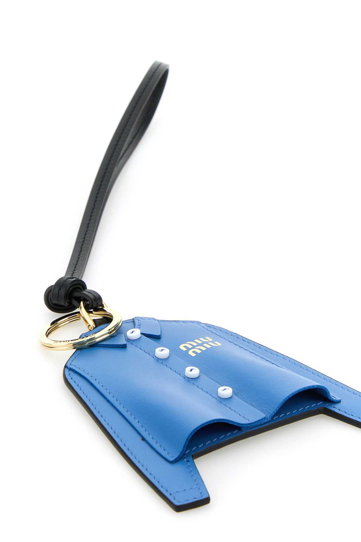 MIU MIU Cerulean Blue Leather Keyring - Pervinca - Image 3 of 3