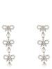 Self-Portrait Micro Bow Pearl Tiered Earrings - White - Thumbnail 1